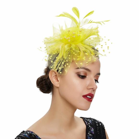 Lady Flower Mesh Fascinators Hats With Headband And Clips, Vintage Kentucky😁 - Picture 2 of 6